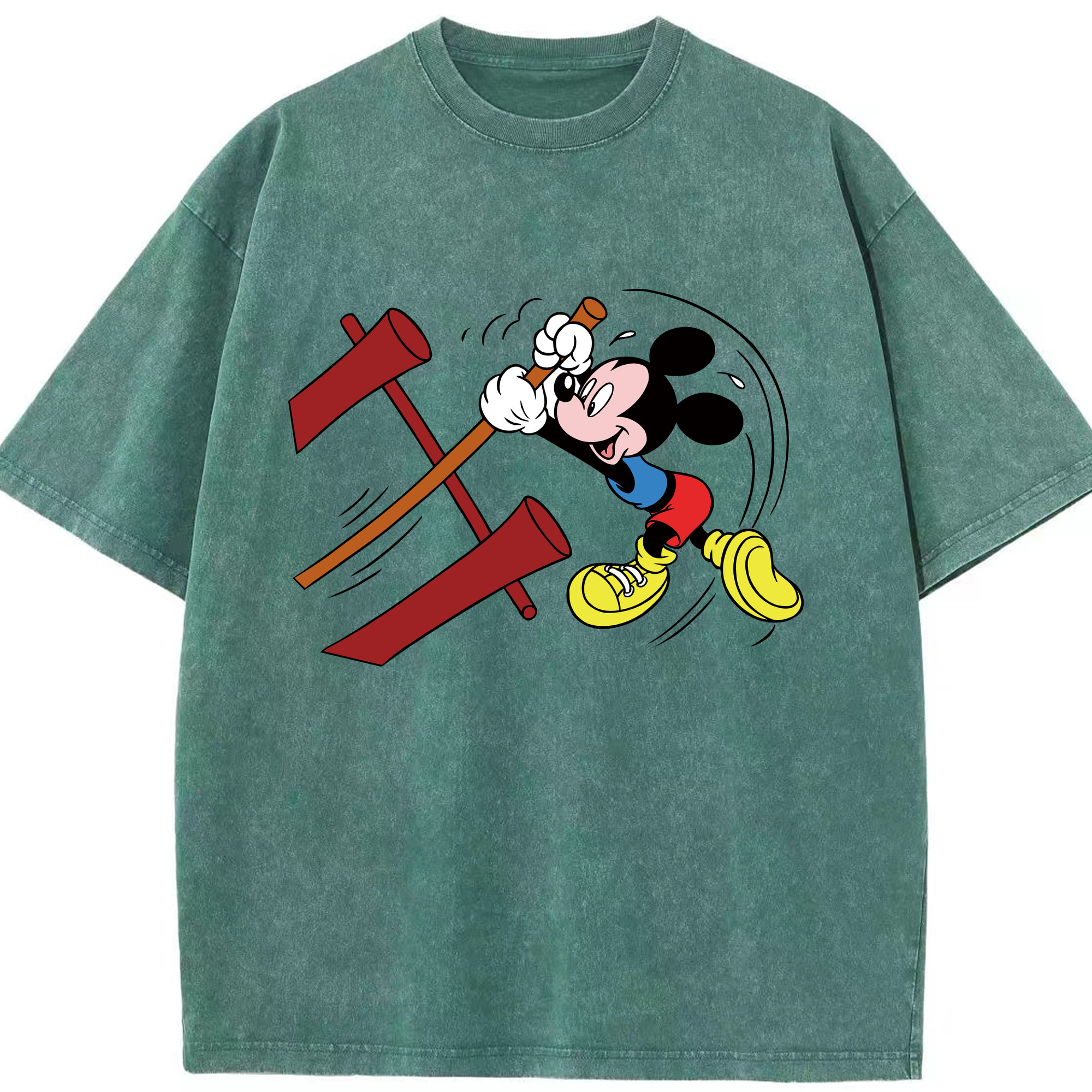 （画像用） ミッキーマウス Mickey Mouse 綿100% ヴィンテージ風 半袖Tシャツ（フロントプリント）